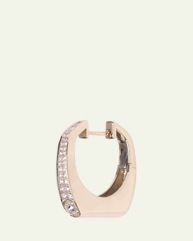 Grace Nano Earring in 14K Yellow Gold with White Diamonds and Pave, Single